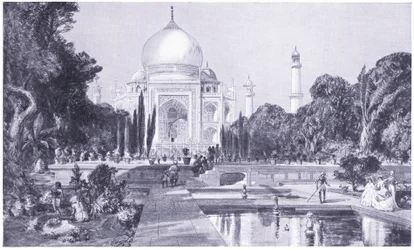 De Taj Mahal in Agra, zoals het verscheen in 1864